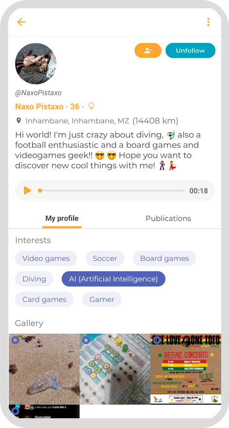 User Profile feature